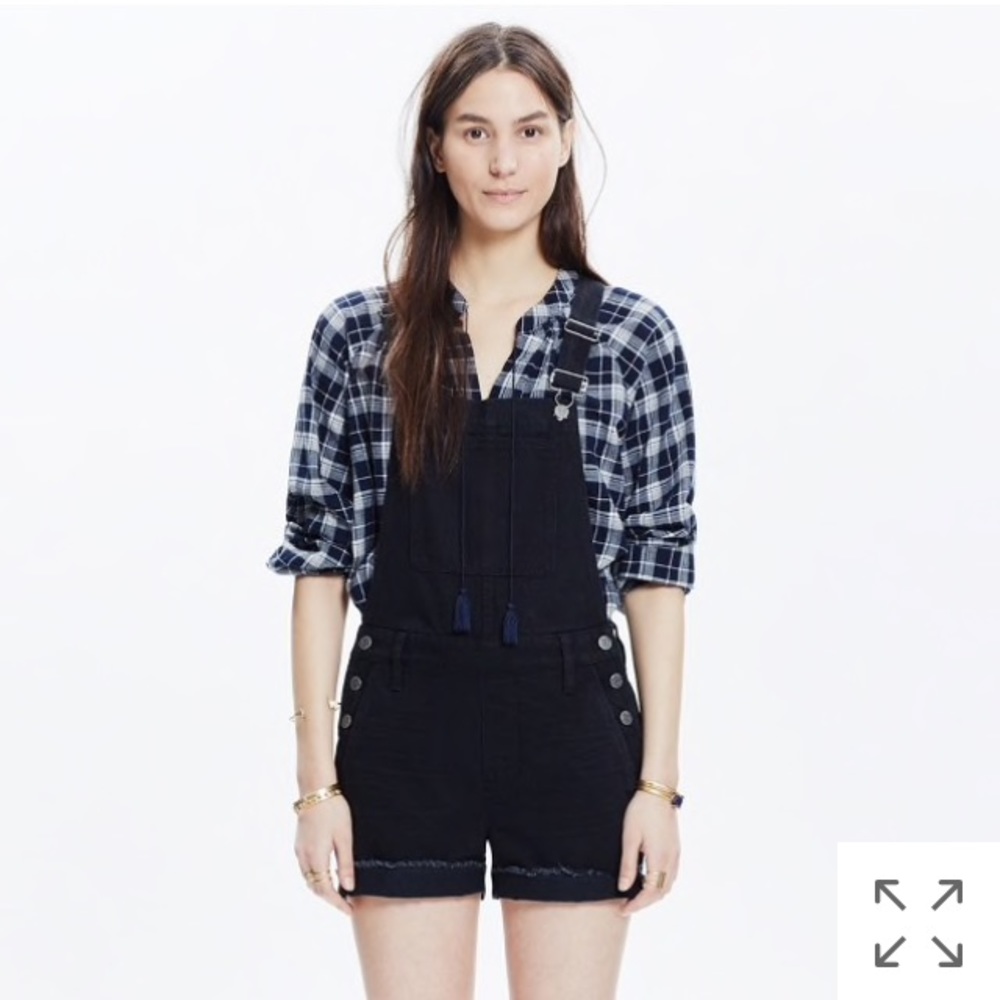 Madewell Black overall shorts